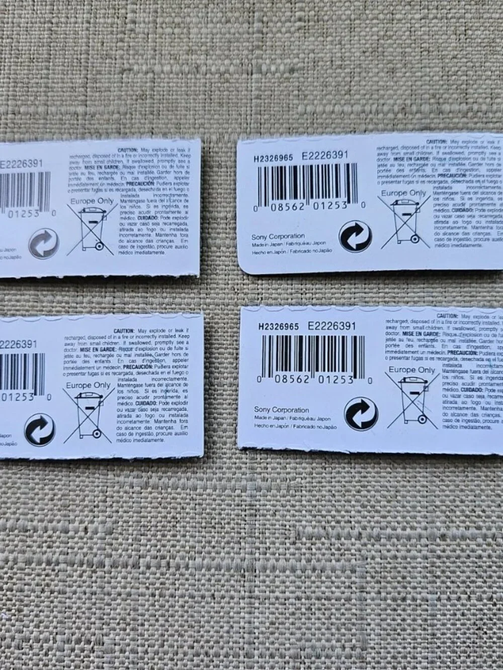 Sony Battery 317 SR626SW Silver Oxide 1.55V Made in Japan Lot of 4